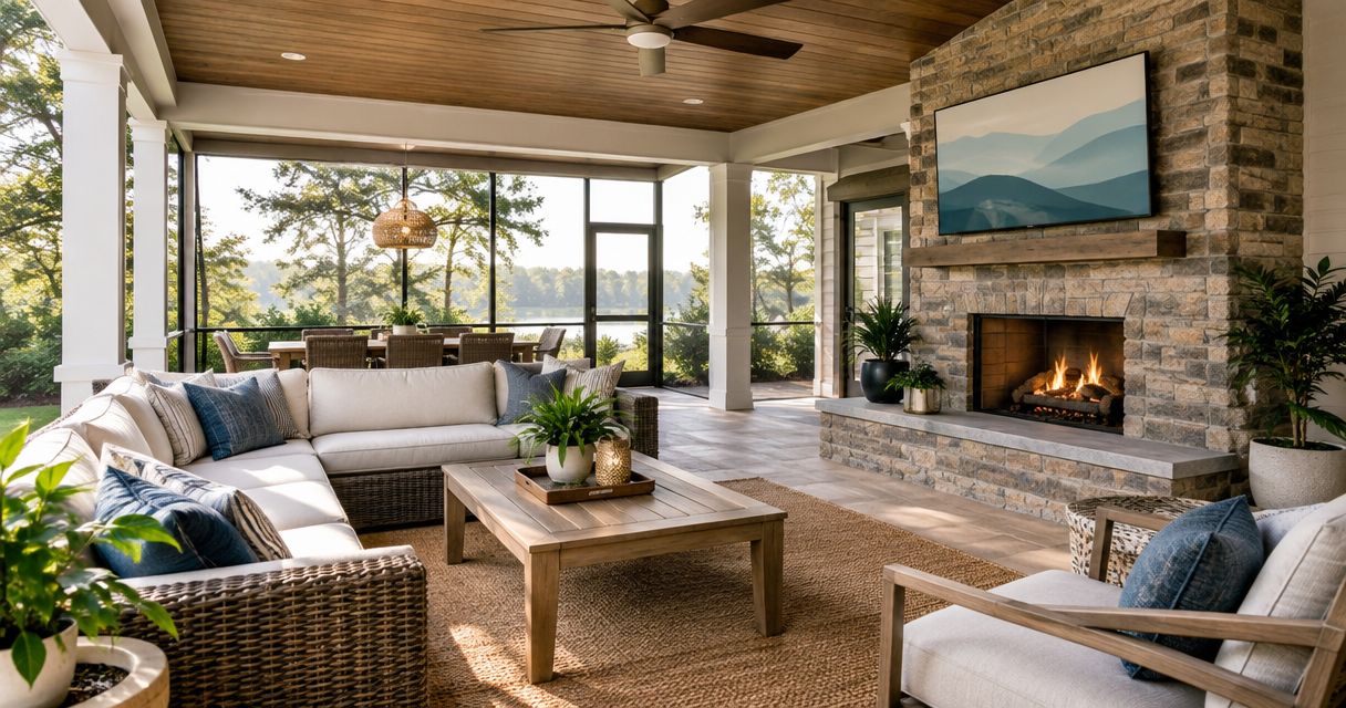 Best covered patio and screened porch ideas for custom homes