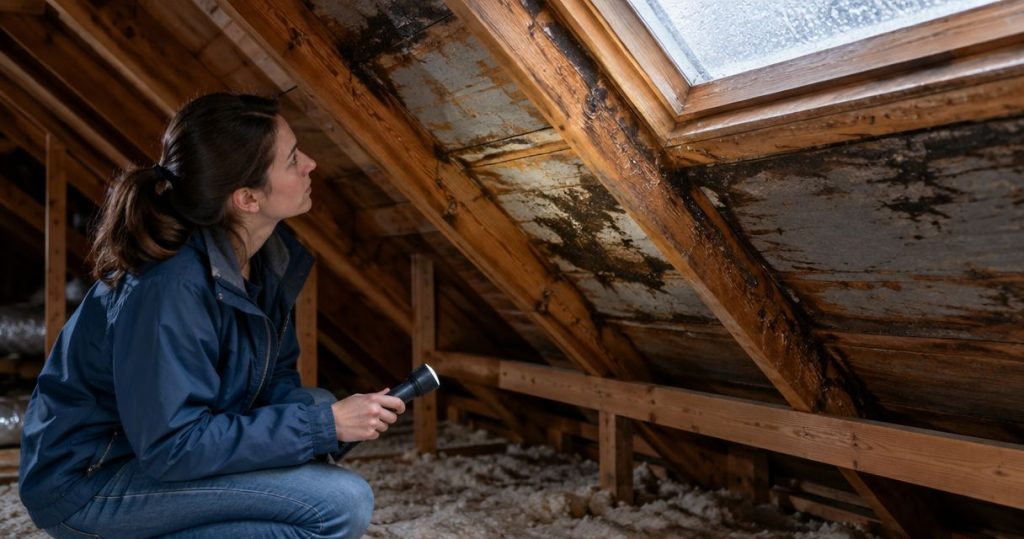 Can a leaking roof cause mold in your attic?
