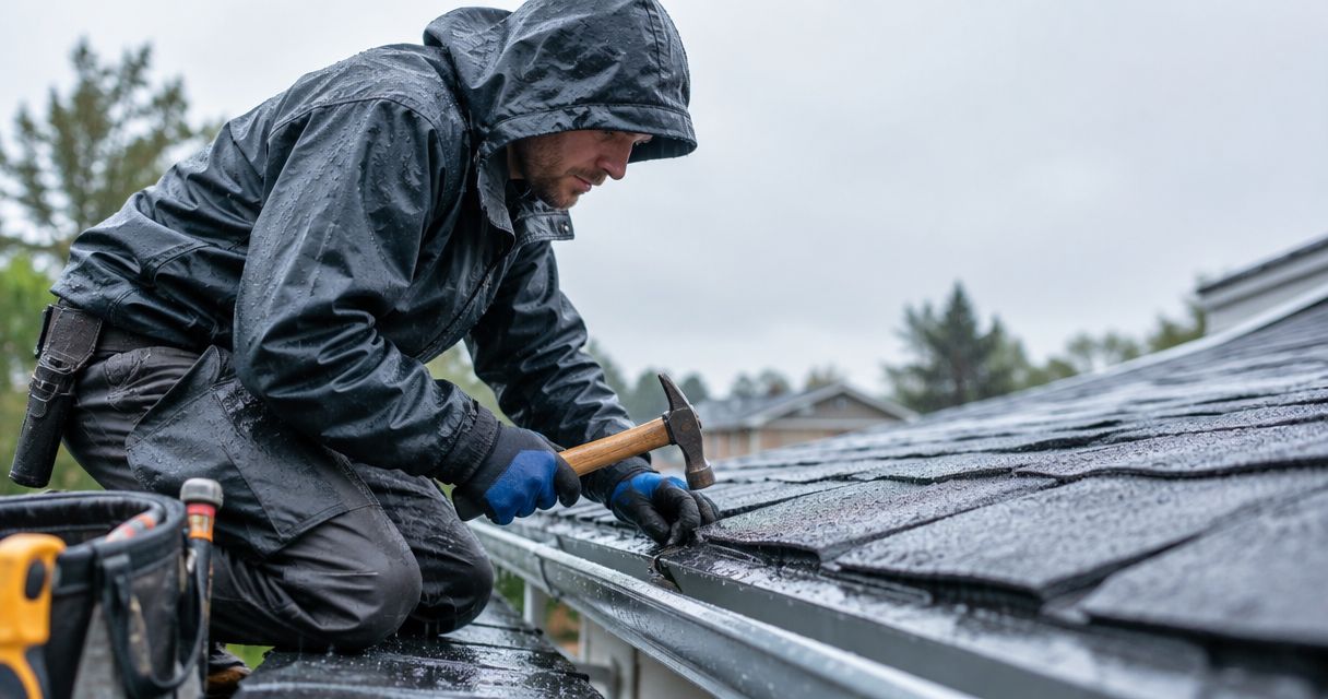 Can you repair a roof in the rain or wet weather?